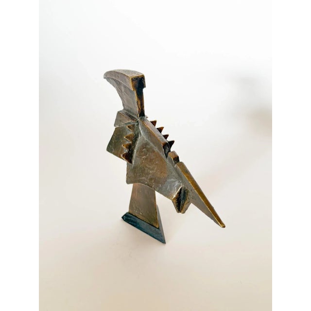 Abstract Wilbert Verhelst (American, 1923–2012), Brutalist Abstract Cast Bronze Sculpture, "The Hunter," Signed and Dated 1978 For Sale - Image 3 of 13