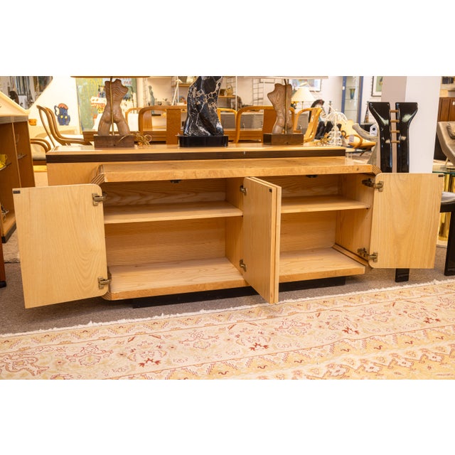 Mid 20th Century Vintage Henredon Scene Two Olive Burlwood Credenza Cabinet For Sale - Image 5 of 6