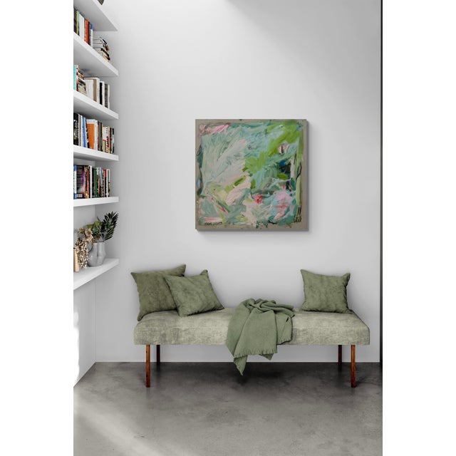 Contemporary Abstract Oil and Charcoal on Raw Canvas "Meet Me There Iv" by Petra Schott For Sale - Image 4 of 6