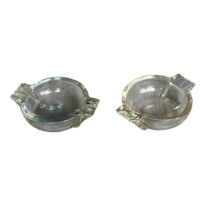 Art Deco Glass Ashtrays Set of 2
