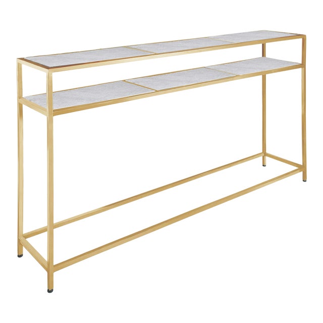 Regina Andrew Echelon Console Table, Natural Brass For Sale