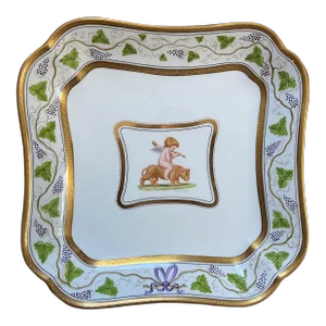 Antique Early 20th Century Edwardian Wedgwood Square Porcelain Dessert Dish 1910