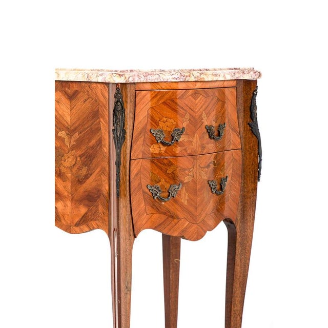 Louis XV Marquetry Bedside Cabinets, Set of 2 For Sale - Image 6 of 16