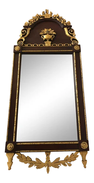 Antique 19th Century Victorian Carved Mahogany Wooden Framed Mirror