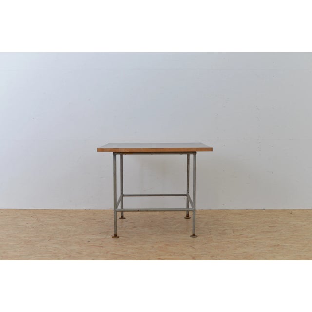 Vintage Metal Side Table with Black Top For Sale - Image 6 of 8