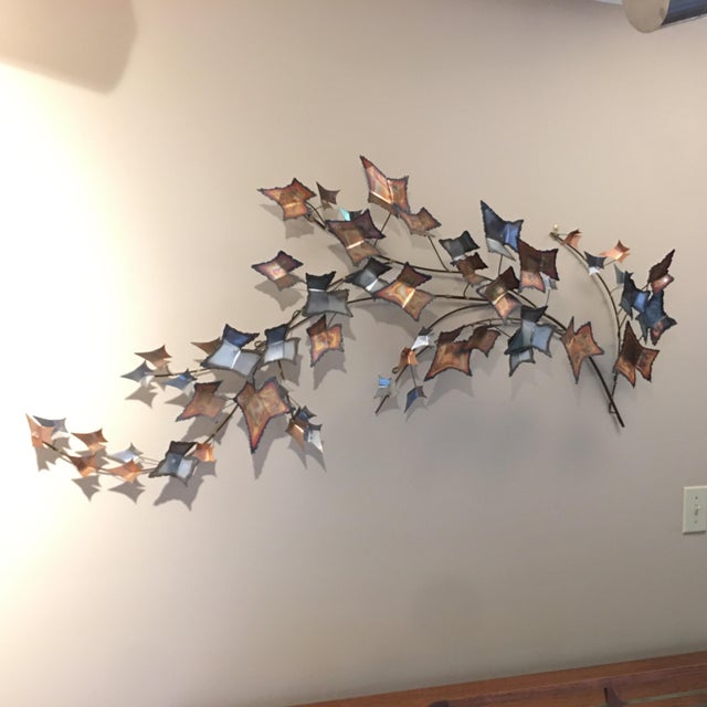 1981 Curtis Jere Mid Century Modern Autumn Leaves Hanging Wall