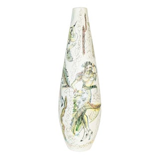 Large Decorative Vase with Hand-Painted Mariachi and Dancers Scene, 1950s-1960s For Sale