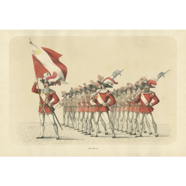 H. Jenny, Swiss March of Honor the Thun Militia in Ceremonial Splendor, 1855, Paper For Sale - Image 6 of 10