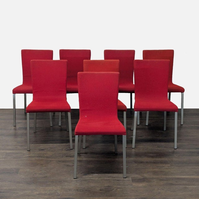 Calligaris Dining Set With Extendable Table and 8 Red Chairs For Sale - Image 10 of 15