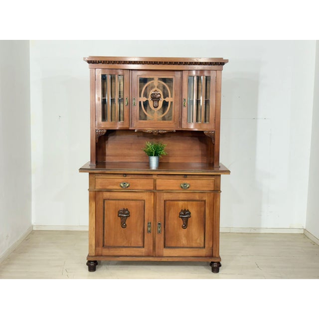 Antique Art Nouveau Kitchen Cabinet in Oak & Pine, 1900s For Sale - Image 15 of 15