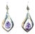 Vintage Sterling Silver Amethyst Drop Earrings For Sale
