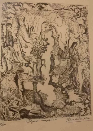 Pino della Selva, Legende Magique, Original Etching, Mid-20th Century
