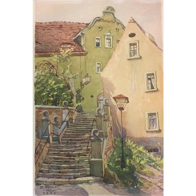 Arnold Karl, Ratskeller Charming, 1942, Watercolor and Gouache For Sale - Image 13 of 13