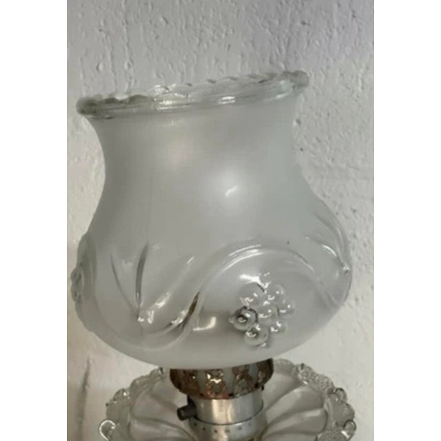 Early 20th Century Electrified Clear Luster Boudoir Lamps With Frosted Grape Shades - Pair For Sale - Image 4 of 12