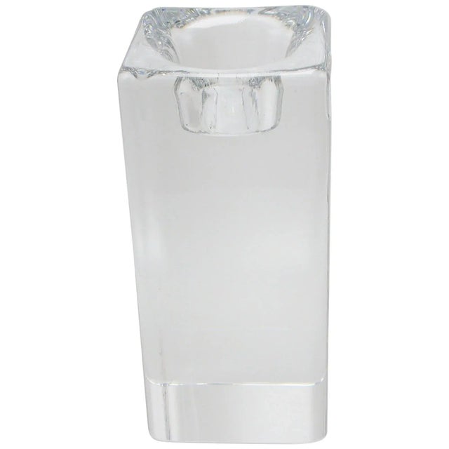 Tall Swedish Glass Block Candleholder by Goran Warff for Kosta Boda For Sale - Image 11 of 11