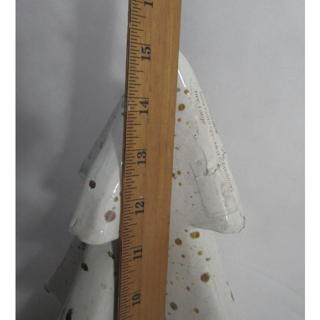 Ceramic Vintage Pottery Barn Holiday Speckled Christmas Tree Fired Terracotta Figure For Sale - Image 7 of 12