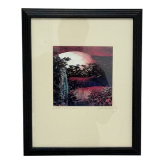 Circa 1996 David Wang White Sun + Pine Frame Artwork For Sale