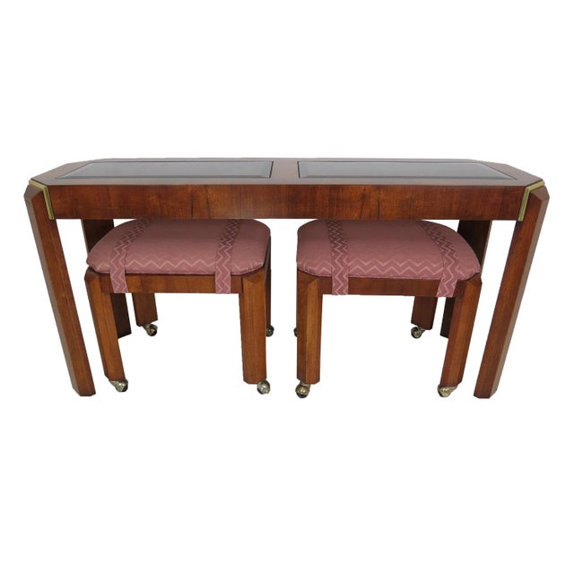 Vintage Gordon's Walnut Stools / Ottomans on Casters - a Pair For Sale - Image 12 of 12