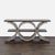 The table has a gold powder finish over a geometric silhouette and is crafted of walnut veneers. It has one shelf. Brand...