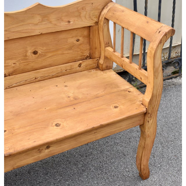Pine Camel-Back Bench or Settle, Circa 1900 For Sale - Image 11 of 13