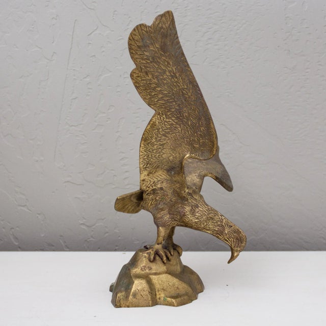 Brass Falcon Eagle or Hawk Figurine Statue For Sale - Image 6 of 9