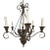 Vintage Iron 6-Light Rustic Gothic Style Chandelier For Sale
