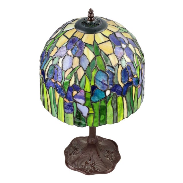 Tiffany style stained glass lamp. 20th century. Height: 56 cm. Up to 250V (Europe/UK Standard).The wiring of this item may...