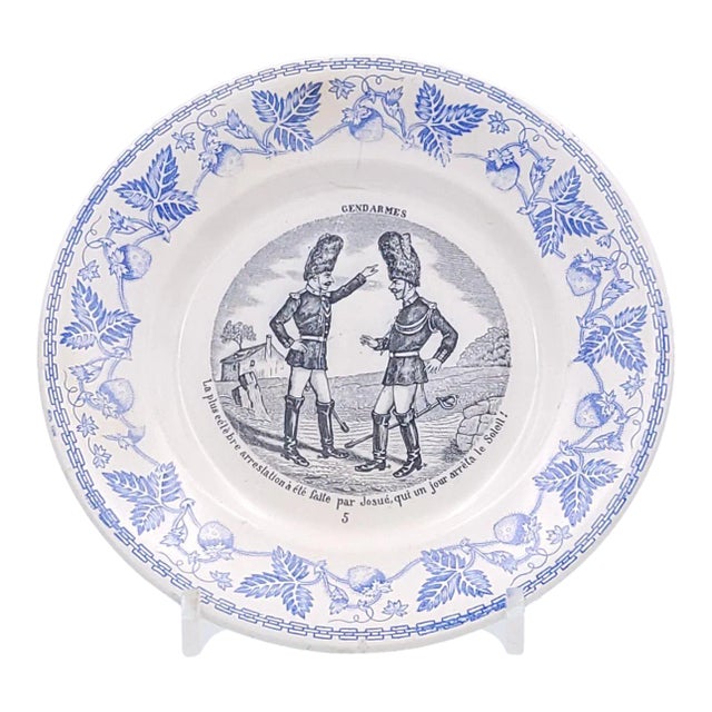 Circa 1820 Creil Blue and Black Bowl, France For Sale