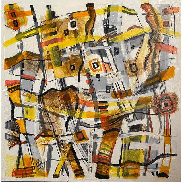 Abstract Tyka Oil Painting "Autumn Is Coming" - Set of 2 For Sale - Image 3 of 3