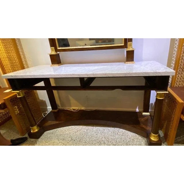 French 1890s Napoleon III Empire Revival Console and Pier Mirror For Sale - Image 3 of 12