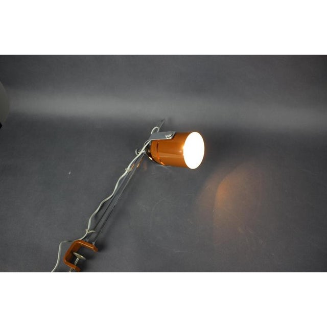 Mid-Century Adjustable Clamp Lamp attributed to Stanislav Indra, Former Czechoslovakia, 1970s For Sale - Image 9 of 10