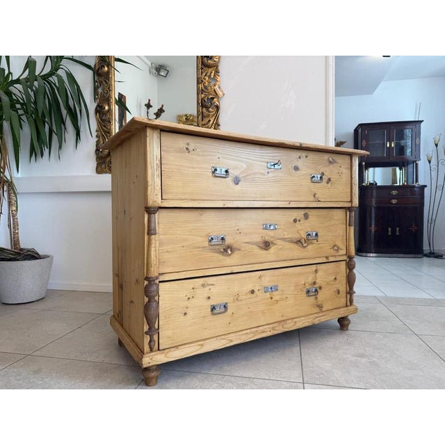 Gründerzeit Chest of Drawers in Spruce Softwood For Sale - Image 4 of 12