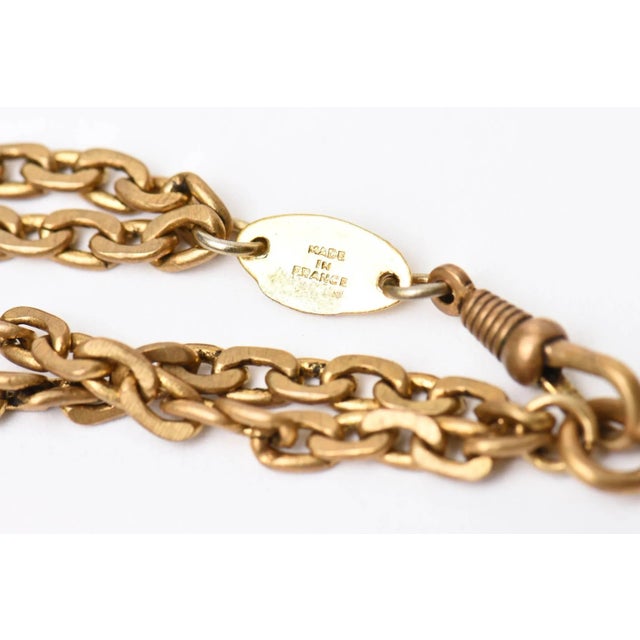 Vintage Rare Chanel Gripoix Purple, Pink Amber Glass, Faux Pearl & Chain Strand Necklace For Sale In Miami - Image 6 of 10