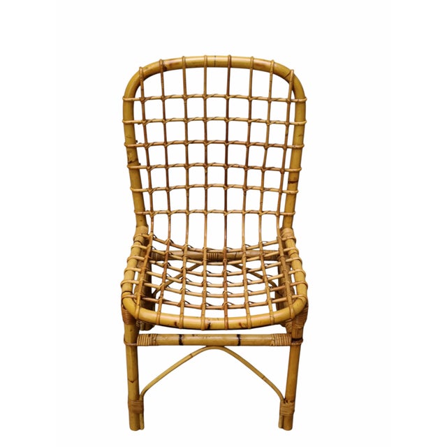 1960s Rattan and Bamboo Chair attributed to Tito Agnoli, Italy, 1960s For Sale - Image 5 of 11
