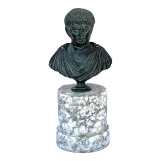 Grand Tour Bronze Bust of a Roman Emperor For Sale
