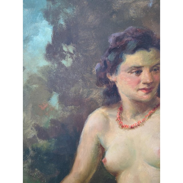 Portraiture Marcel Krasicky Antique 1920s Oil Painting Nude Portrait of a Woman For Sale - Image 3 of 14
