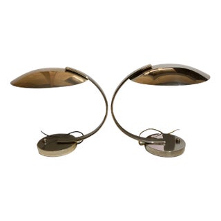 Art Deco Desk or Table Lamps by Disderot for Soka, France, 1970s, Set of 2 For Sale