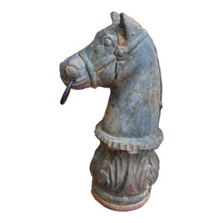 Antique Cast Iron Horse Head Post Topper For Sale