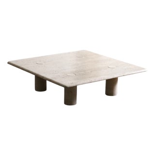 Travertine Coffee Table by Angelo Mangiarotti for Up & Up, Italy, 1970s For Sale