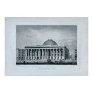 Exchange Building in New York City, Original Print, 1850
