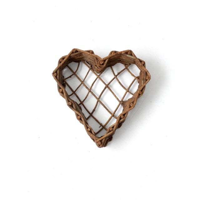 Wood Vintage Twig Heart Basket For Sale - Image 7 of 7
