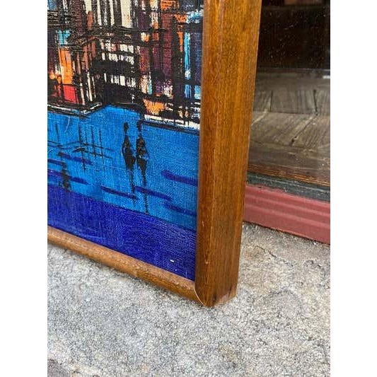 Mid 20th Century Oil on Canvas Cityscape, Mid-Century Modern, Signed, 1960s For Sale - Image 5 of 7