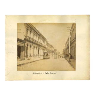 Unknown, Ancient View of Conception, Calle Comercio, Chile, Photo, 1880s For Sale