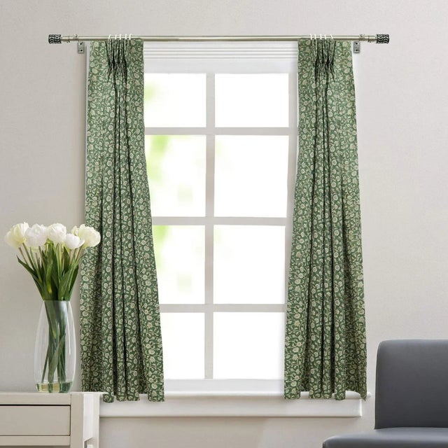 Bring a touch of artisanal elegance to your windows with the Himachal Hand Block Print Curtain from Fabdivine. Crafted...