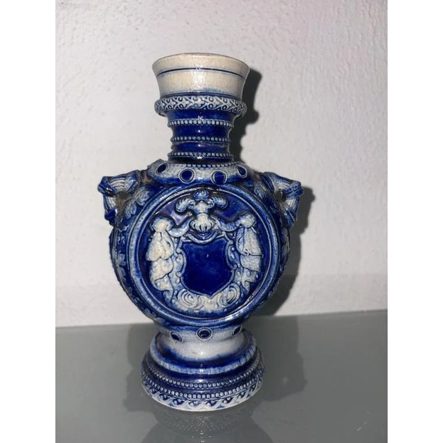 Ceramic Antique Blue Vase, 1950 For Sale - Image 7 of 8