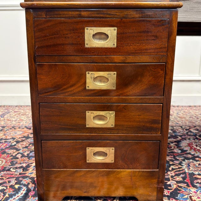 Classic English Desk with Black Leather For Sale - Image 12 of 18