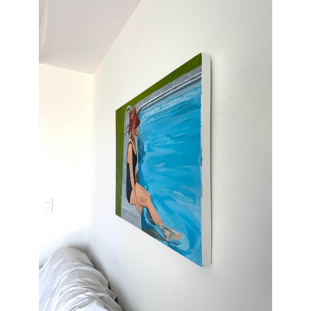 Cerulean "Amber Shade" Original Oil Painting, by Jennifer Hohlfelder For Sale - Image 8 of 10
