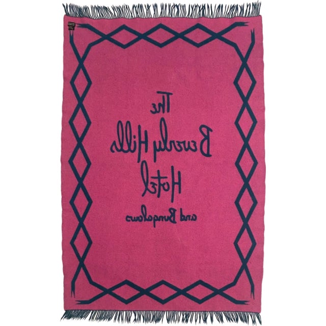 Asprey & Co. Vintage Asprey for the Beverly Hills Hotel Wool Blanket Made in Scotland For Sale - Image 4 of 8