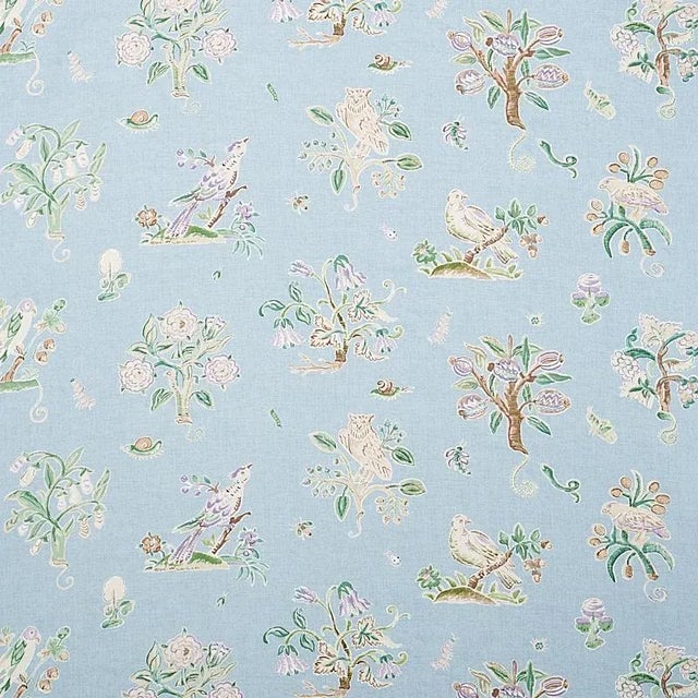 Schumacher Sample - Schumacher Magical Menagerie Fabric in Sky For Sale - Image 4 of 4