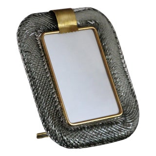 Smoked Grey Murano Glass Photo Frame, 2000s For Sale